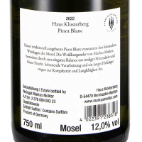 2022 Pinot Blanc "Haus Klosterberg", Qualitätswein, Weingut Markus Molitor, Mosel