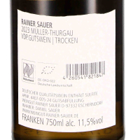 2023 Müller-Thurgau trocken, Weingut Rainer Sauer, Franken