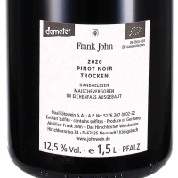 2020 Pinot Noir Kalkstein trocken MAGNUM, Weingut Frank John, Hirschhorner Weinkontor, Pfalz