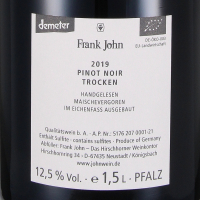 2019 Pinot Noir "Kalkstein" trocken, Magnum, Weingut Frank John, Hirschhorner Weinkontor, Pfalz