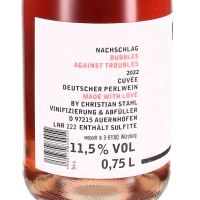 Nachschlag Bubbles against troubles Rosé Deutscher Perlwein trocken; Winzerhof Stahl, Franken